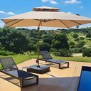 Ver imagem 2 de Ombrelone com Base 120l Acabamento Escovado Sofisticado para Piscina e Hotel