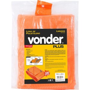 Lona Polietileno 10x4m Laranja 200 Micras Reforçada - Vonder