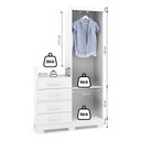 Ver imagem 4 de Guarda-Roupa Multiuso 2 Portas 4 Gavetas Primacy Branco