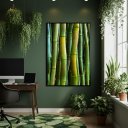 Ver imagem 2 de Quadro Decorativo Bambu Brilhante 70x50cm Mold Branca