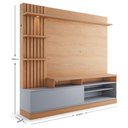 Ver imagem 3 de Estante Home Theater Maceió Freijó Cinza Acetinado – Colibri