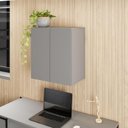 Ver imagem 1 de Armário Aéreo Escritório 60cm X 36cm 2 Portas F5 Office Cor:cinza Sagrado