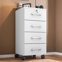 Ver imagem 2 de Gaveteiro Gávea 4 Gavetas Branco Trama com Rodízios - Móveis Leão