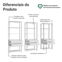 Ver imagem 4 de Estante Armário Multiuso para Livros 6 Gavetas 12 Prateleiras 210 cm Branco Valencia Madesa Xa