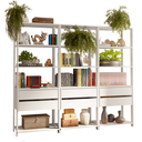 Ver imagem 2 de Estante Armário Multiuso para Livros 6 Gavetas 12 Prateleiras 210 cm Branco Valencia Madesa Xa