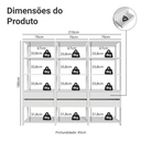 Ver imagem 3 de Estante Armário Multiuso para Livros 6 Gavetas 12 Prateleiras 210 cm Branco Valencia Madesa Xa