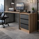 Ver imagem 1 de Gaveteiro Profissional para Escritório sem Rodas Grafite Mel