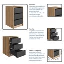 Ver imagem 5 de Gaveteiro Profissional para Escritório sem Rodas Grafite Mel