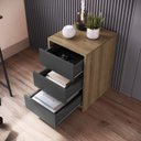 Ver imagem 4 de Gaveteiro Profissional para Escritório sem Rodas Grafite Mel