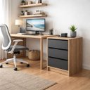 Ver imagem 2 de Gaveteiro Profissional para Escritório sem Rodas Grafite Mel