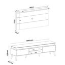 Ver imagem 3 de Kit Conjunto Rack Mdf Fita Led Painel Tv até 75 Polegadas Prateleira Sala Marrom Madeira Off White