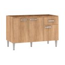 Ver imagem 1 de Balcão Pia para Cozinha Max 120 X 84 Cm 3 Portas 1 Gaveta Mdp Carvalho - Clicklar