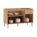 Ver imagem 2 de Balcão Pia para Cozinha Max 120 X 84 Cm 3 Portas 1 Gaveta Mdp Carvalho - Clicklar