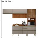 Ver imagem 6 de Cozinha Modulada Proença 4 Peças com Aéreo 120cm Ripado Nogueira Touch/nude Prime Tx - Demartêz