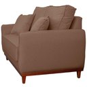 Ver imagem 4 de Sofa Sena 3 Lugares Base de Madeira para Sala Hotel Linho Marrom