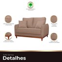 Ver imagem 2 de Sofa Sena 3 Lugares Base de Madeira para Sala Hotel Linho Marrom