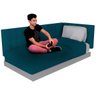 Conjunto de Cabeceiras Painel de Solteiro Para Cama Box + Proteção Lateral para Cama Box Estofada La - 1