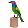 Escultura em Madeira: Pássaro Saíra Sete Cores, Tam 21 cm (258) - 1