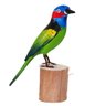 Escultura em Madeira: Pássaro Saíra Sete Cores, Tam 21 cm (258) - 2