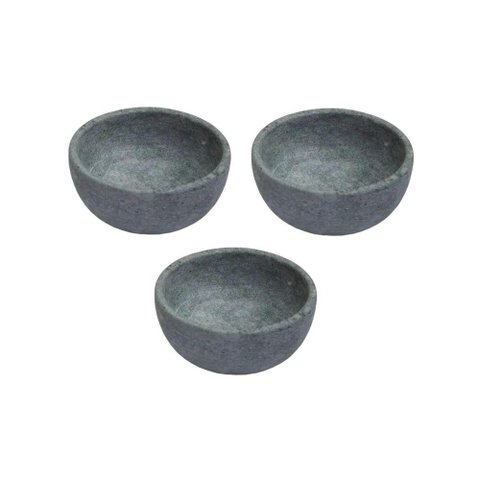 Kit 3 Cumbuca Pedra Sabão Tigela Bowl para Caldo Sopa 300ml