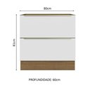 Ver imagem 3 de Balcão Madesa Lux 80 cm 2 Gavetas (Sem Tampo) Rustic/Branco Veludo