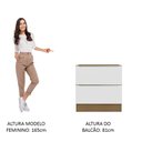 Ver imagem 5 de Balcão Madesa Lux 80 cm 2 Gavetas (Sem Tampo) Rustic/Branco Veludo