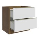 Ver imagem 4 de Balcão Madesa Lux 80 cm 2 Gavetas (Sem Tampo) Rustic/Branco Veludo