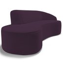 Ver imagem 7 de Sofá 3 Lugares Curvo Sala de Estar Living Firenze Direito D02 Veludo Roxo 230 cm C-292 - Lyam