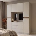 Ver imagem 1 de Guarda Roupa Planejado Capelinha 4 Portas 3 Gavetas Hera CabeCasa MadeiraOriginals Cream