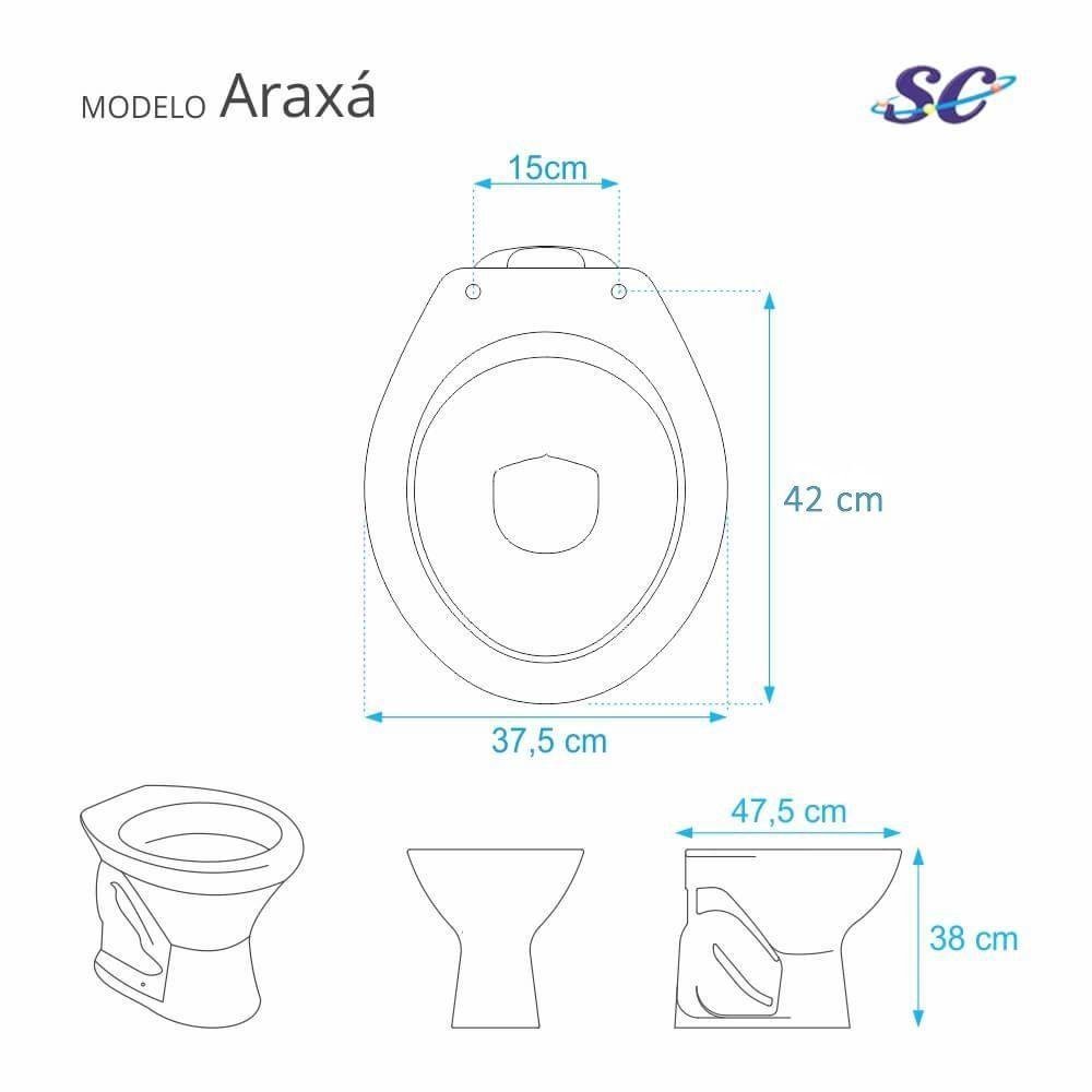 Assento Sanitário Araxa Cinza para Vaso Santa Clara - 3