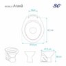 Assento Sanitário Araxa Cinza para Vaso Santa Clara - 3
