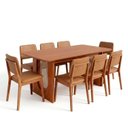 Ver imagem 3 de Conjunto Sala de Jantar 1 Mesa Retangular Tali 210cm 8 Cadeiras Miriti CabeCasa MadeiraOriginals