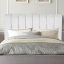 Ver imagem 1 de Cabeceira Estofada Kiara 195cm King Size Box Quarto Corino Branco - Gat Magazine