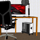 Ver imagem 6 de Suporte para Cpu Computador Gamer com Rodinhas - Preto