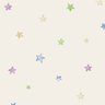 Papel de Parede Para Sala de Jogos Estrelas Creme, Azul e Verde - 1