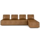 Ver imagem 5 de Sofá 4 Lugares com Chaise 296cm Rovier Sintético Caramelo Z32 - Mpozenato