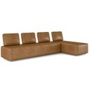 Ver imagem 2 de Sofá 4 Lugares com Chaise 296cm Rovier Sintético Caramelo Z32 - Mpozenato