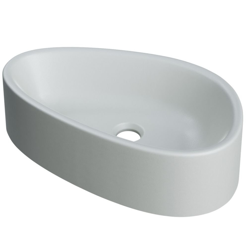 Kit 02 Cubas de Apoio Gota para Banheiro Lavabo C01 Bg43w Cinza Matte Fosca - Lyam - 6
