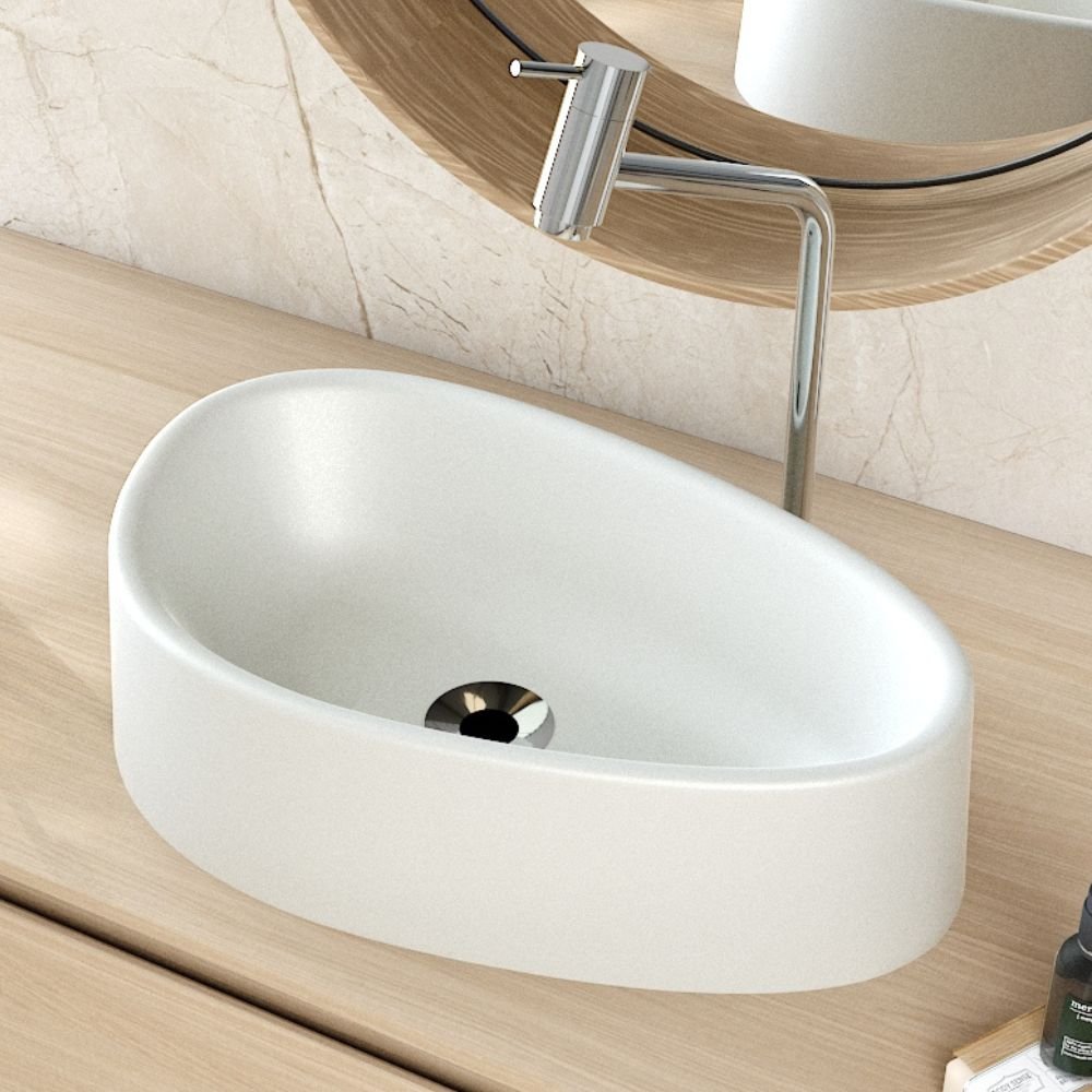 Kit 02 Cubas de Apoio Gota para Banheiro Lavabo C01 Bg43w Cinza Matte Fosca - Lyam - 2
