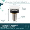 Ver imagem 2 de Válvula Click 7/8 Cerâmica Branca Inox Ralo Pia Banheiro 3cm Lavabo