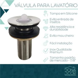 Válvula Ralo 7/8 Inox Banheiro Cubas Pias Lavatório Tanque - 7