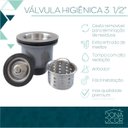 Ver imagem 7 de Valvula 3 1/2 Inox Cozinha Cuba e Pia com Cesto Removível Ralo