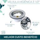 Ver imagem 3 de Válvula Americana 3 1/2 para Cuba Pia Cozinha Ralo Inox Abs