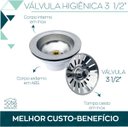 Ver imagem 3 de Válvula Americana 3 1/2 para Cuba Pia Cozinha Ralo Inox Abs