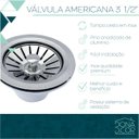 Ver imagem 6 de Válvula Americana 3 1/2 para Cuba Pia Cozinha Ralo Inox Abs