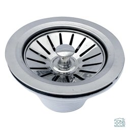 Válvula Americana 3 1/2 para Cuba Pia Cozinha Ralo Inox Abs - 5