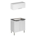 Ver imagem 1 de Conjunto Balcão para Cooktop 5 Bocas 2 Portas com Armário Aéreo Horizontal 1 Porta Itatiaia