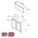 Ver imagem 2 de Conjunto Balcão para Cooktop 5 Bocas 2 Portas com Armário Aéreo Horizontal 1 Porta Itatiaia