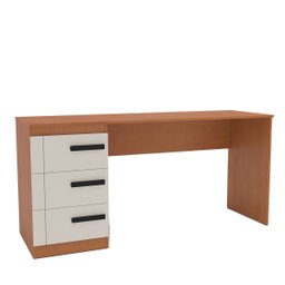 Mesa para Escritório Lisboa 3 Gavetas Creme/freijó - Politorno - 2