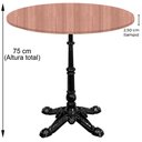 Ver imagem 3 de Base de Mesa Apus em Ferro Preto 75 Cm (alt) Tampo Mdp Redondo Noce Nat 60cm (larg) X 2,5 Cm (alt)